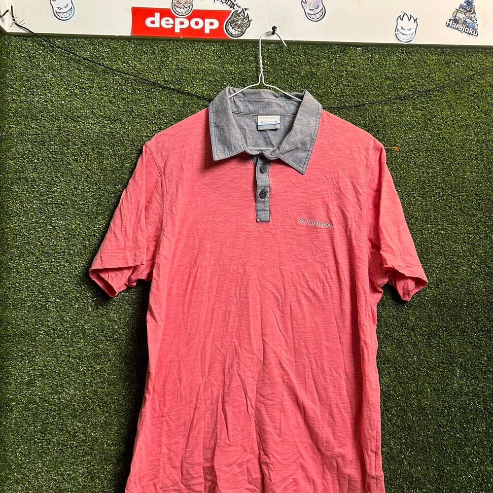 Columbia-sportswear Men's Pink and Red Polo-shirts